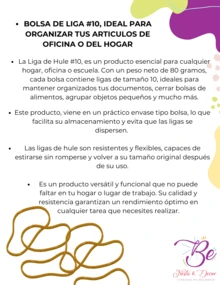 5 bolsas ligas de hule natural #10 oficina escuela, paquete de 5 bolsas de ligas de hule natural, tamaño #10, uso escolar/oficina - Beis - Ver 2