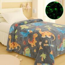 Children's Magic Blanket Glow In The Dark Fluorescent Blanket 2.00x1.50 MTS - 恐龍 - 查看 1