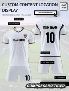 Custom White Soccer Set (2 Pieces) - Personalized Madrid Jersey & Shorts With Name/Number, Quick-Dry Fabric - Training Kit Gift For Adult Football Fans - White - View 1