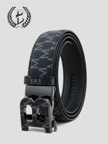 1pc Fashion Men's Belt With Automatic Buckle And Letter B Design, Premium Quality, Ideal For Casual Wear Summer, School Fall, Autumn, Halloween Autumn-Winter Accessories,Suitable For Teens, Youth,Men,Casual, Outdoor, Athletic, Vacation, Graduation Gifts, Birthday, Daily Wear