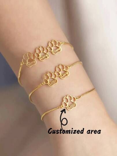 Tracolla con nome a forma di zampa di elefante - Catena per il collo in acciaio inossidabile dorato con stampa animale carina, regalo di gioielleria personalizzato esclusivo per cani e gatti, accessori per la moda casual, il miglior regalo per l'amante del ritorno a scuola, vacanze, viaggi