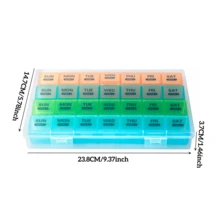 1 Monat 30 Tage Pillenorganizer Box, tragbare Medikamenten-Erinnerungspillenbox mit Fächern für die tägliche Dosis - Verschiedenfarbig - Übersicht 7
