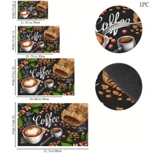 1pc Coffee Cup & Dish Drying Mat, Espresso Machine Countertop Absorbent Pad, Coffee Theme Bathroom Vanity Draining Mat, Soft Faucet Absorbent Pad, Vanity Cup Mat, Kitchen & Bathroom Accessories