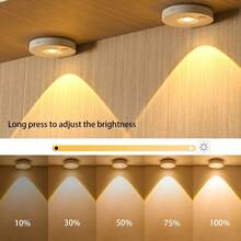 1/3/6件可充电橱柜灯，可调光夜灯，带遥控/定时器功能，感应夜灯，USB电源，适用于衣柜/厨柜下照明，厨房，浴室，卧室，办公室（250mAh）