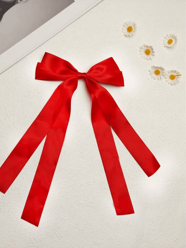 1PC Cute Bow Hairpin For Women, Fashionable And Simple Style, Winter Atmosphere, Mother's Day Gift, Red, Suitable For Daily Travel, Party,Hair Accessories,Hair Clips,Hair Slide,Hair Barrettes Claw Clips