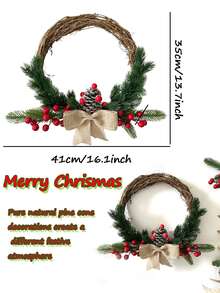 1pc Christmas Wreath ,Christmas Decor For Front Door Christmas Wreaths For Front Door,Christmas Decoration