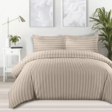 Bedding Double Sheets Set Luxurious Hotel Quality Affordable Bedding With SATIN Stripes- Soft And Breathable - Available In 5 Premium Colors - Single Double King Super King Size