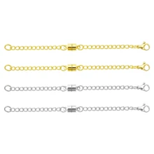 4 Peças Extensor de Colar Magnético Prata Ajustável, Extensores de Corrente para Colares, Fechos e Fechos Magnéticos de Joias para Mulheres, Muito Adequado para Uso Diário