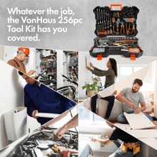 Socket & Tool Set, 256 Piece Tool Set With Socket Set, In Heavy Duty Storage Case, Everything You Need For DIY, Workshop & Garage, Spanners, Pliers, Screwdrivers & Grips