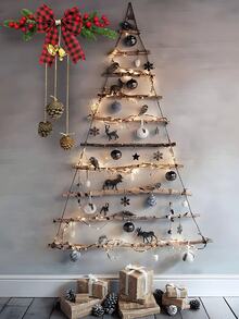 1pc Christmas Door Decoration,Christmas Decorations ,Hanging With Pines Red Berries And Pure Natural Pine Cones