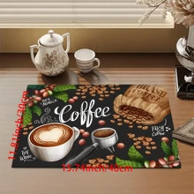 1pc Coffee Cup & Dish Drying Mat, Espresso Machine Countertop Absorbent Pad, Coffee Theme Bathroom Vanity Draining Mat, Soft Faucet Absorbent Pad, Vanity Cup Mat, Kitchen & Bathroom Accessories