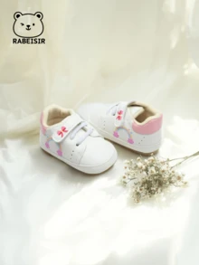 RABEISIR Infant Walking Shoes, Rainbow And Bow Design Infant Sports Shoes, Lightweight & Anti-Slip, Suitable For Daily Wear & Vacation, Four Seasons - Pink - View 7