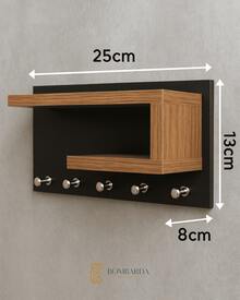 Modern Key Holder - Black And Freijó - màu đen - Xem 2