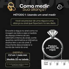 Par de aliança de casamento Abaulada 4mm + Caixinha + Anel Solitário Aço Inoxidável Banhado Brilho Ouro 18k - Dourado - Visão 5