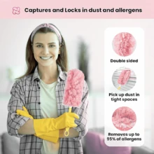 30 Stück elektrostatischer Staubwedel, Staub-Reinigung und Staubabnahme, 360° Reinigungsstaubwedel, rosa Staubpinsel-Staubwedel, geeignet für Wohnzimmer, Esstisch, Haushaltsgeräte, Wände, Einweg