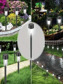 8pcs/10pcs/12pcs Solar-Powered Garden Lights, Outdoor Ground Plug-In Night Lighting Lawn Lights, With Waterproof Effect /35mAh, Suitable For Garden And Terrace Decoration, Outdoor Camping Light Decoration, Home Courtyard Street Lamp Decoration (White Light/Warm Light)