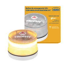 Trophy - V16 baliza de emergencia, Baliza de emergencia V16 geolocalizada y conectada a la DGT 3.0, IoT Luz de Emergencia V16 con Geolocalización, Exigible a Partir de 2026, Baliza Connectada with DGT 3.0, Señal V-16 para Coches, Aviso Ubicación.
