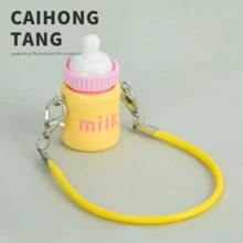 Petit accessoire ornemental mignon en forme de bouteille de lait, modèle miniature pour maison de poupée, pendentif miniature en forme de bouteille de lait, tasse à lait, accessoire alimentaire micro, accessoire de jeu pour maison de poupée, accessoire de décoration de scène - Multicolore - Voir 8