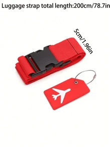 Luggage Ties Luggage Tag Set, Travel Adjustable Suitcase Straps Silicone Luggage Tags With Name, ID Card Men And Women Luggage Straps Adjustable Belts, Luggage Fixing Straps, Luggage Straps With Silicone Luggage Tags, Suitable For All Bags And Luggage, 8 Colors To Choose From, Suitable For Home, Office, School, Travel, Business