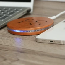 Personalized 15W Wireless Charger Custom Engraving Photo Or Text, Friendship Anniversary Gift For Bestie Personalized Gift For Women Wooden Wireless Charger Customized Gifts Teenager Birthday Gift Idea Girl