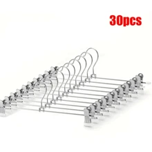 10pcs Metal Pants Hangers With Adjustable Clips, Non-Slip Multipurpose Organizer, Space-Saving, Suitable For Pants, Skirts, Jeans, Coats, Wardrobe And Retail Display