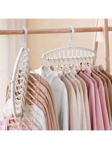 1pc Space-Saving Multi-Functional Clothes Hanger, Plastic Wardrobe Organizer, Portable And Foldable Clothes Hanger For Closet Storage, Travel Essentials - Multicolor - View 4