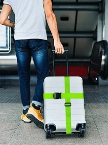 Luggage Ties Luggage Tag Set, Travel Adjustable Suitcase Straps Silicone Luggage Tags With Name, ID Card Men And Women Luggage Straps Adjustable Belts, Luggage Fixing Straps, Luggage Straps With Silicone Luggage Tags, Suitable For All Bags And Luggage, 8 Colors To Choose From, Suitable For Home, Office, School, Travel, Business