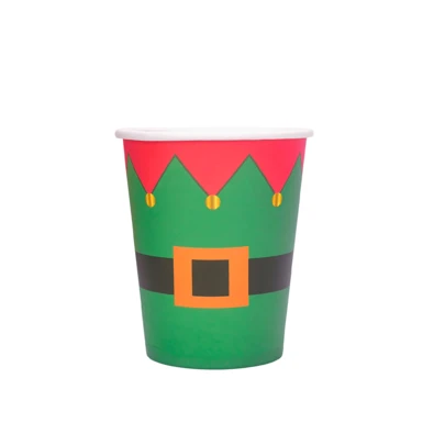 10件/20件/50件圣诞纸杯圣诞咖啡杯雪花圣诞老人雪人麋鹿灯圣诞饮茶纸杯圣诞派对饮具圣诞节冬季派对用品装饰品日常使用
