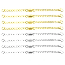 4 Peças Extensor de Colar Magnético Prata Ajustável, Extensores de Corrente para Colares, Fechos e Fechos Magnéticos de Joias para Mulheres, Muito Adequado para Uso Diário