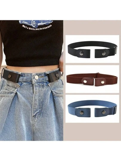 Elastic Waist Belt Adjustable No Buckle Belt For Jeans Pants Invisible Stretch Belts For Women & Men,Slimming Waistband - Buckle-Free Comfort, Adjustable & Elastic, Perfect For Jeans And Pants - Enhance Your Silhouette,Vintage Elastic Belt – No-Buckle, Invisible Fit For Men & Women, Comfort Stretch, Universal Size Summer, School Fall, Autumn, Halloween