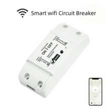 1pc Remote Control, Voice Control, Wireless Control, Timer On/Off, Shared, Graffiti WiFi Smart Strip Switch, Modern White, Single Channel Relay Switch, 10A 90-250V Wide Voltage, Smart Home Appliance - White - View 8