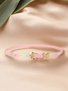 Kids New Minimalist Butterfly Single Waist Belt, High Quality PU Dress Pants Decorative Belt - Bow Ring - View 12