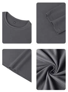 1 件女童休闲印花圆领长袖 T 恤，秋季学生年轻服装 - 深灰色 - 查看 4