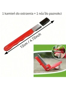 Garden Tool Set, 2 Pcs, Durable And Wear-Resistant Tungsten Diamond Sharpening Tool, Garden Knife Sharpening Stone, Sharpener, + Multifunctional Leaf Picker Knife, Hand Tool For Removing Leaves In Farm And Orchards
