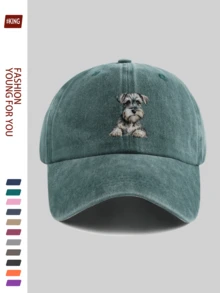 1pc Cute Schnauzer Truck Cap, Made Of Durable Polyester, Adjustable Strap Design, Soft Top For Comfort, Fashionable Accessory For Pets And Fashion Lovers, European & American Style, Multi-Color Options, Pet Themed Design, Versatile Daily Accessory, Pet Lover's Gift, Suitable For Travel, Dating, Party, Fishing, Golf And Other Activities, Back To School, Halloween, Mother's Day Gift - A - View 15