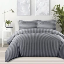 Bedding Double Sheets Set Luxurious Hotel Quality Affordable Bedding With SATIN Stripes- Soft And Breathable - Available In 5 Premium Colors - Single Double King Super King Size