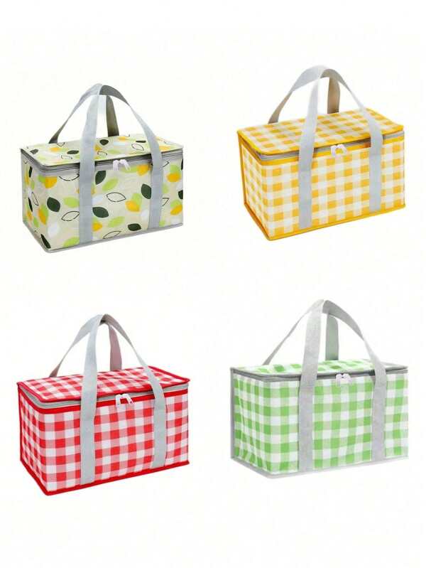 1 Stück große Outdoor Picknick Tasche - Camping isolierte Reisetasche, Picknickkorb, Outdoor Abenteuer, geräumiges Design