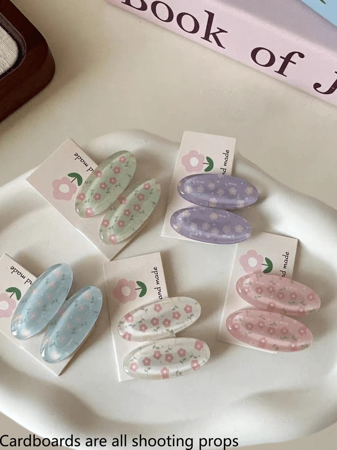 10件組女款髮飾,可愛甜美,碎花蕾絲髮夾、亮色印花瀏海夾、橢圓形髮夾、小花髮夾、額前瀏海夾、小側邊夾,適合日常使用(隨機顏色) - 彩色 - 查看 1