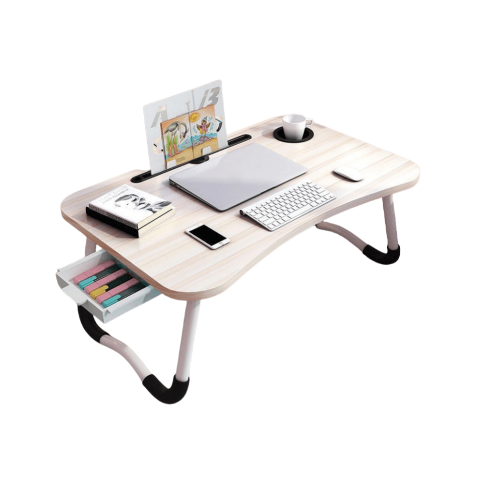 Bandeja para Cama, Mesa Plegable de Desayuno Mesa Ordenador Portátil Multifunción Mesa de Ordenador portátil para Cama y sofá