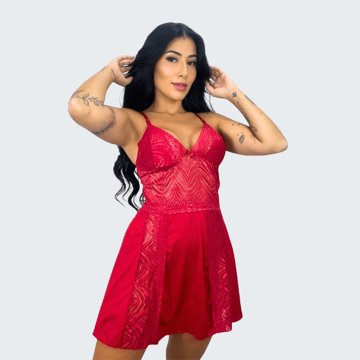 Women Nightgowns & Sleepshirts - Red - View 1