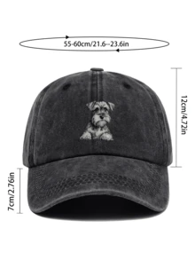 1pc Cute Schnauzer Truck Cap, Made Of Durable Polyester, Adjustable Strap Design, Soft Top For Comfort, Fashionable Accessory For Pets And Fashion Lovers, European & American Style, Multi-Color Options, Pet Themed Design, Versatile Daily Accessory, Pet Lover's Gift, Suitable For Travel, Dating, Party, Fishing, Golf And Other Activities, Back To School, Halloween, Mother's Day Gift - A - View 4