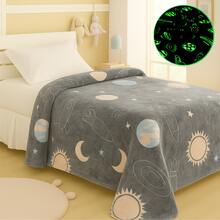 Children's Magic Blanket Glow In The Dark Fluorescent Blanket 2.00x1.50 MTS - 行星 - 查看 1