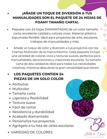 Foamy T/Carta Diamantado Paq 24 hoja fomy fomi escuela - Amarillo - Ver 2