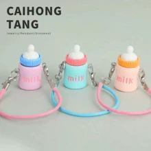 Petit accessoire ornemental mignon en forme de bouteille de lait, modèle miniature pour maison de poupée, pendentif miniature en forme de bouteille de lait, tasse à lait, accessoire alimentaire micro, accessoire de jeu pour maison de poupée, accessoire de décoration de scène - Multicolore - Voir 3