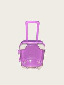 1pc Mini Transparent Pull Rod Suitcase, Realistic Storage Mini Travel Suitcase, Novel Good Item, Gift Or Self-Use, Party Favors, Rewards, Graduation Gifts (Add Mini Cartoon Hamster DIY Set) - Multicolor - View 14