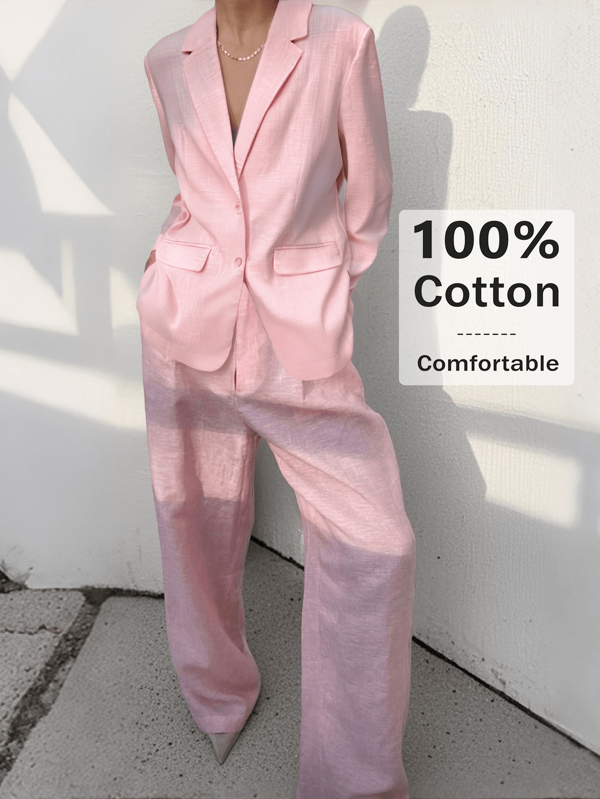 Quiet Luxury Autumn Outfits For Women 2025:Cochella Stylestyle Light Pink Blazer,Breathable Business Casual Linen Blend,Eacher Outfits For Women,Back To School Clothes , Office Chic & Cruise Vacation Essentials