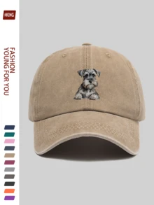 1pc Cute Schnauzer Truck Cap, Made Of Durable Polyester, Adjustable Strap Design, Soft Top For Comfort, Fashionable Accessory For Pets And Fashion Lovers, European & American Style, Multi-Color Options, Pet Themed Design, Versatile Daily Accessory, Pet Lover's Gift, Suitable For Travel, Dating, Party, Fishing, Golf And Other Activities, Back To School, Halloween, Mother's Day Gift - A - View 9