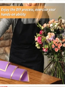 paquete de 20/40/60 piezas, Papel de envolver para ramos, Papel de envolver estilo coreano con borde dorado, Adecuado para embalaje y decoración de regalos hechos a mano, Suministros florales, 23 X 23 pulgadas, Papel de seda, Suministros para ramos (Morado), Halloween, Navidad, Día de San Valentín - Morado - Ver 7