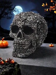 1pc Resin Screw Head Skull Decor, Horror Decoration, Unique Accessory, Best Birthday Gift - Multicolor - View 11