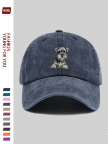 1pc Cute Schnauzer Truck Cap, Made Of Durable Polyester, Adjustable Strap Design, Soft Top For Comfort, Fashionable Accessory For Pets And Fashion Lovers, European & American Style, Multi-Color Options, Pet Themed Design, Versatile Daily Accessory, Pet Lover's Gift, Suitable For Travel, Dating, Party, Fishing, Golf And Other Activities, Back To School, Halloween, Mother's Day Gift - A - View 18
